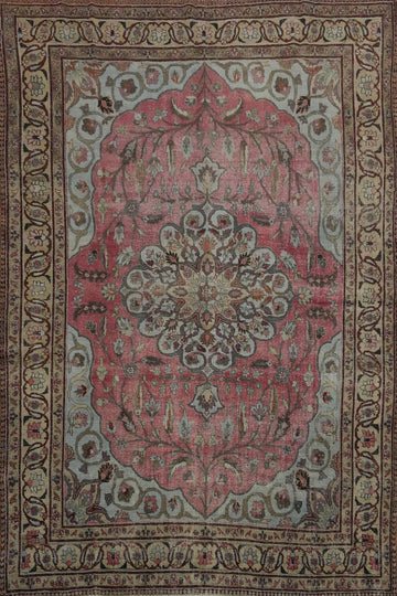 Antique Vegetable Dye Mashad Persian Area Rug 9x13
