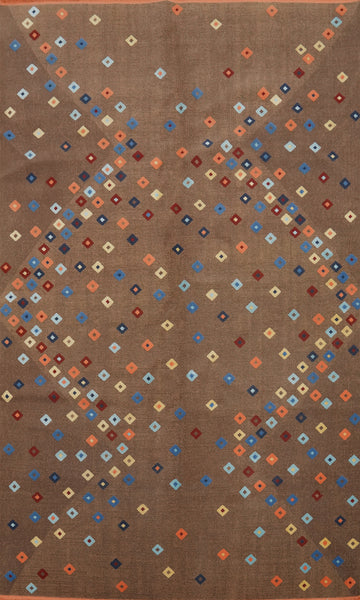 Brown Gabbeh Geometric Area Rug 6x9
