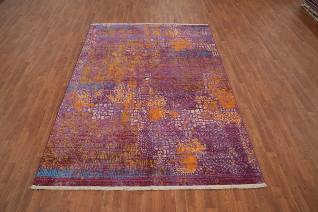 Distressed Look Abstract Living Room Area Rug 6x9