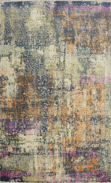 Distressed Look Abstract Area Rug 6x9
