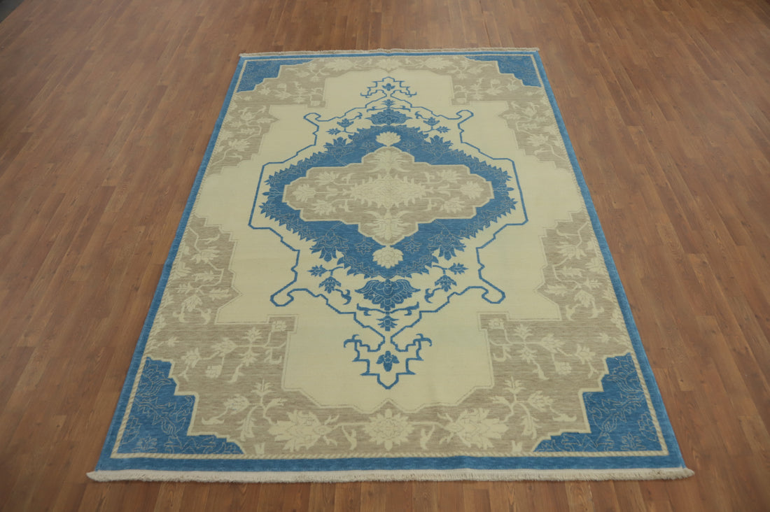 Geometric Oushak Room Size Area Rug 6x9