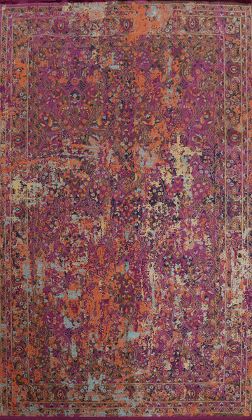 Distressed Look Gabbeh Room Size Area Rug 6x9