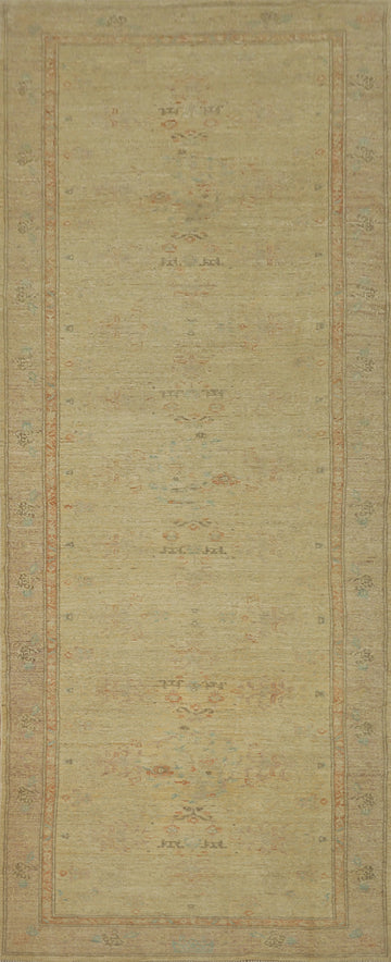 Vegetable Dye Oushak Oriental Runner Rug 4x12