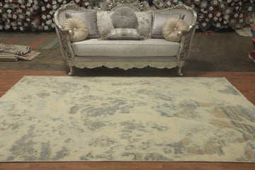 Vegetable Dye Abstract Living Room Area Rug 7x10