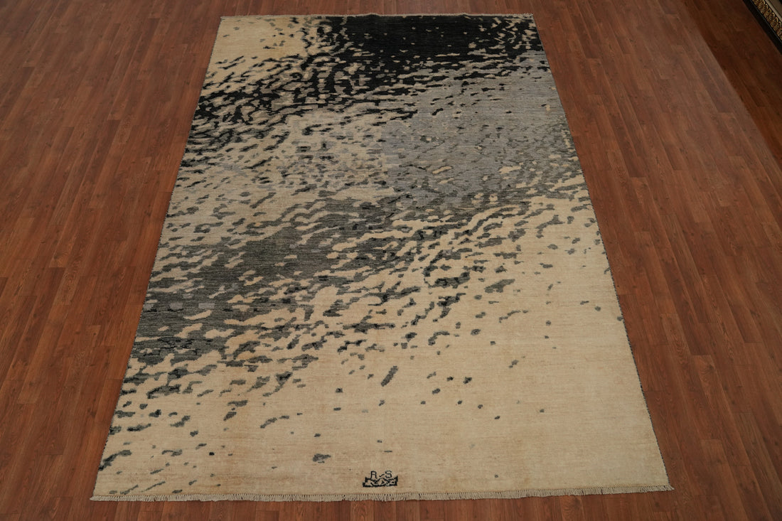 Vegetable Dye Abstract Living Room Area Rug 7x10