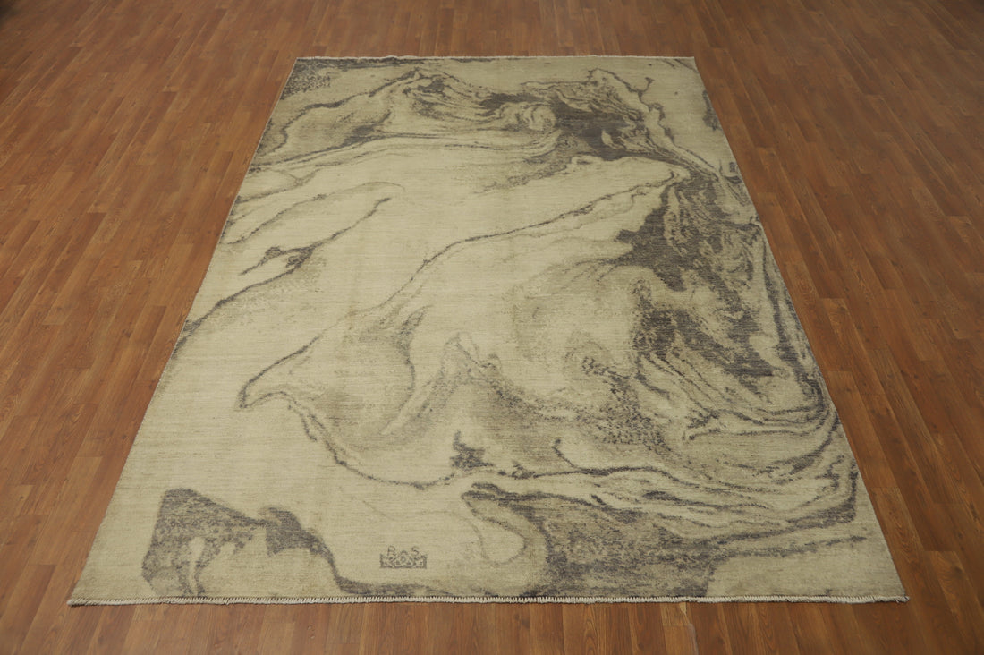 Vegetable Dye Abstract Room Size Area Rug 7x10