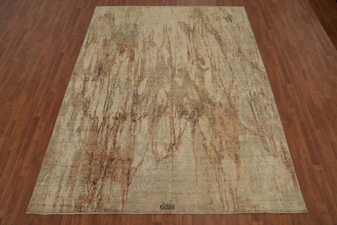 Vegetable Dye Abstract Living Room Area Rug 8x10