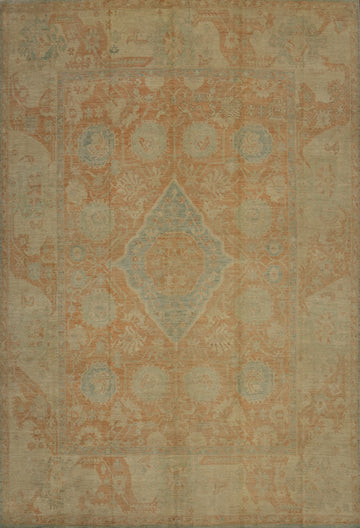 Vegetable Dye Oushak Oriental Large Rug 12x15