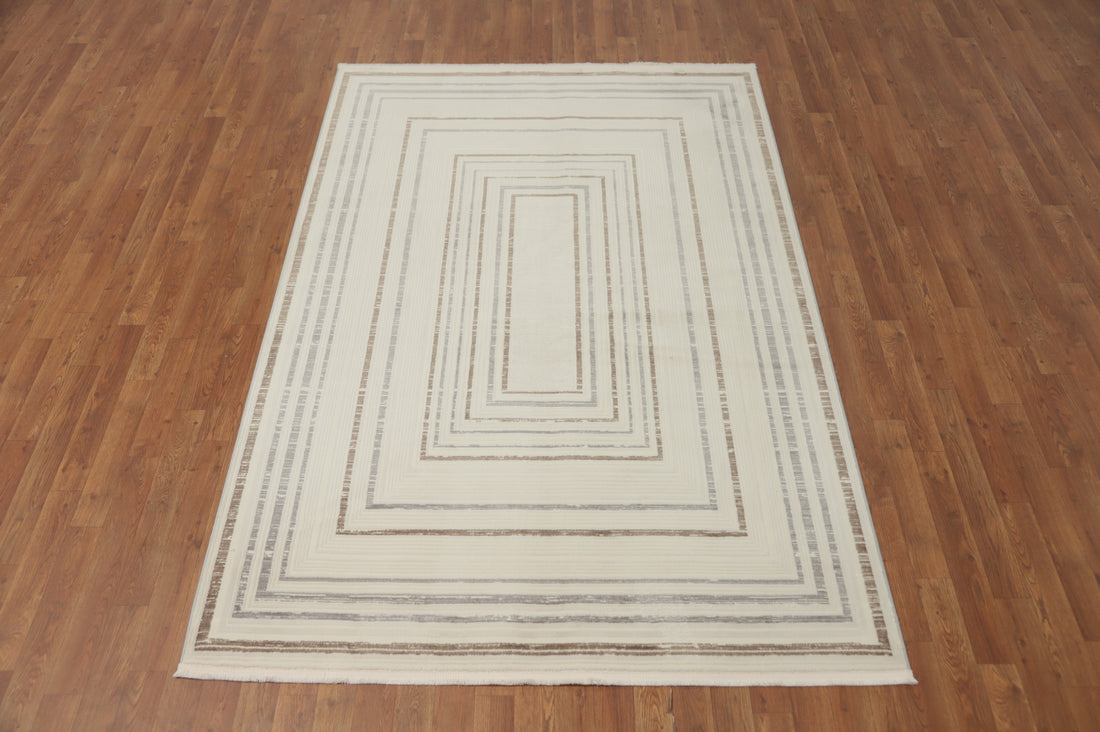 Neutral Tones Elegant Geometric Pattern Rug 5x7