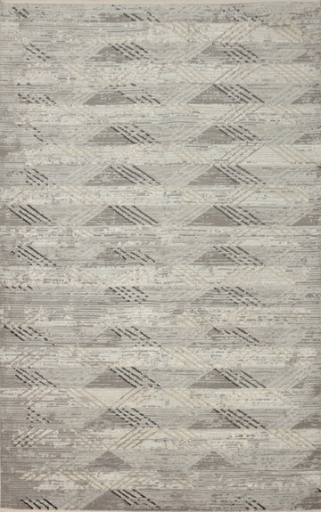 Distressed Look Modern Geometric Rug 5x7