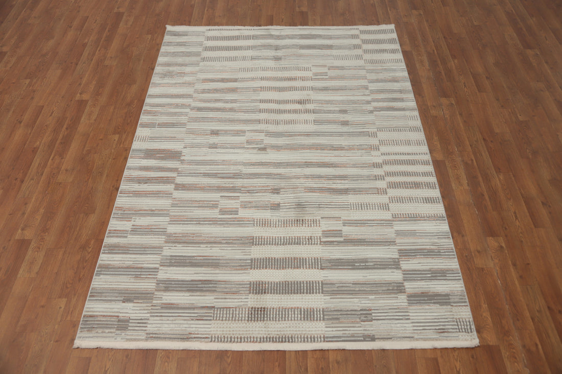 Modern Geometric Stripes Patterned Area Rug 5x7
