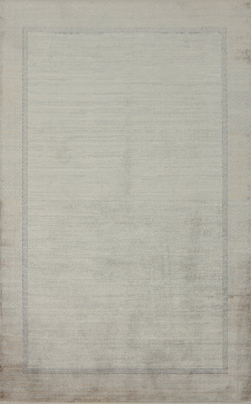 Elegant Minimalist Rug with Subtle Border Patterns 5x7