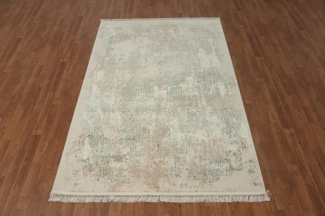 Modern Abstract Rug 5x8 in Soft Neutrals for Stylish Decor