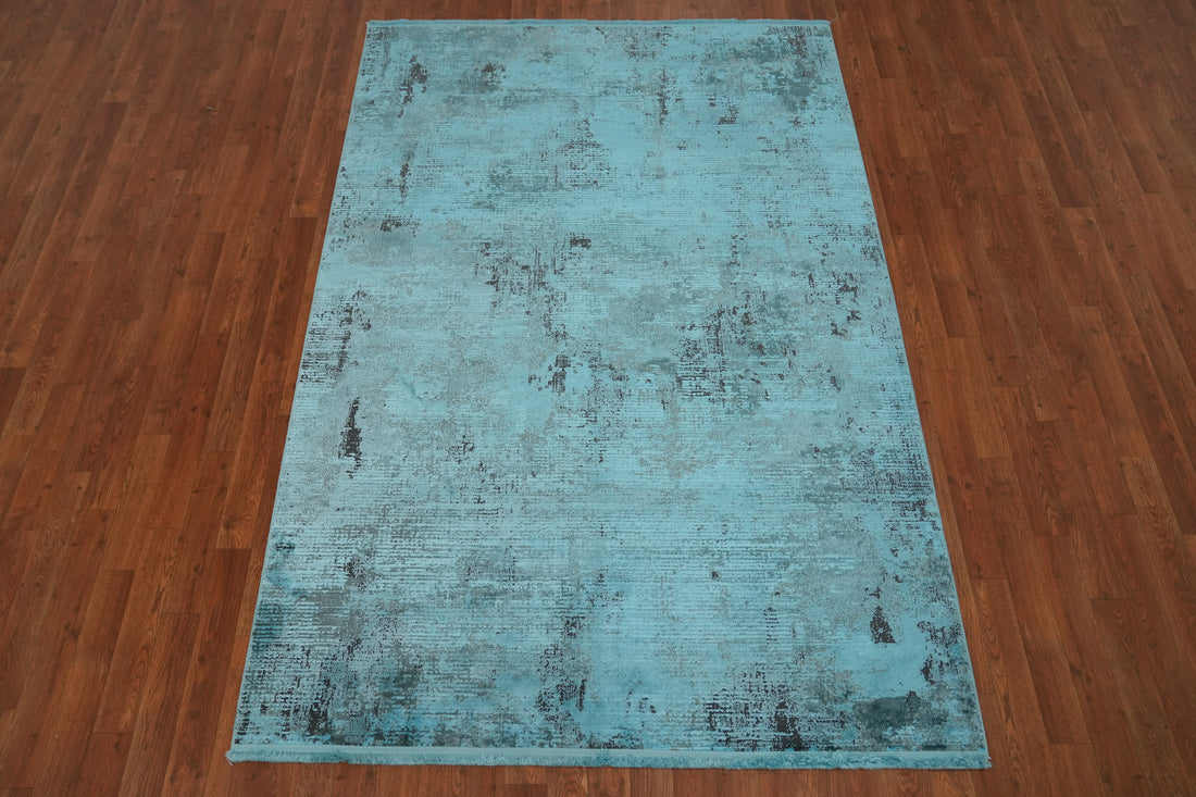 Elegant Blue Textured Rug for Modern Minimalist Spaces 5x7