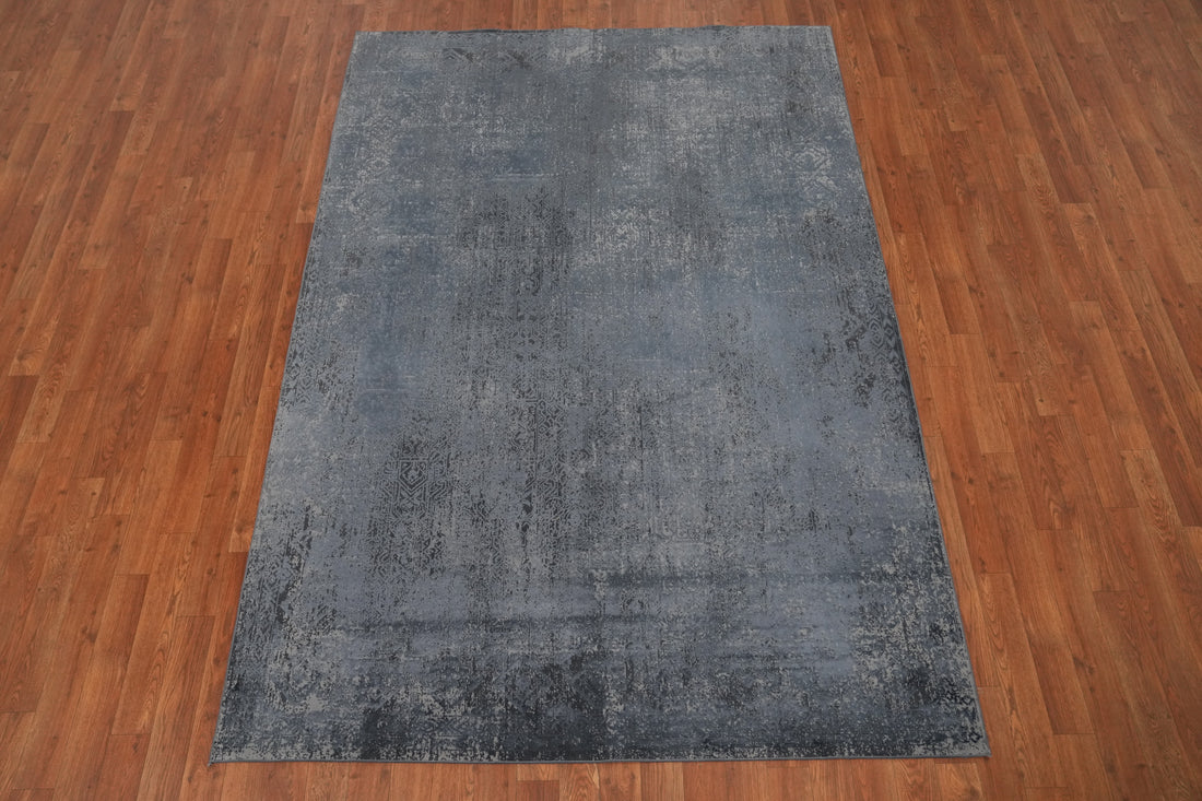 Contemporary Distressed Look Gray Abstract Area Rug 5x7