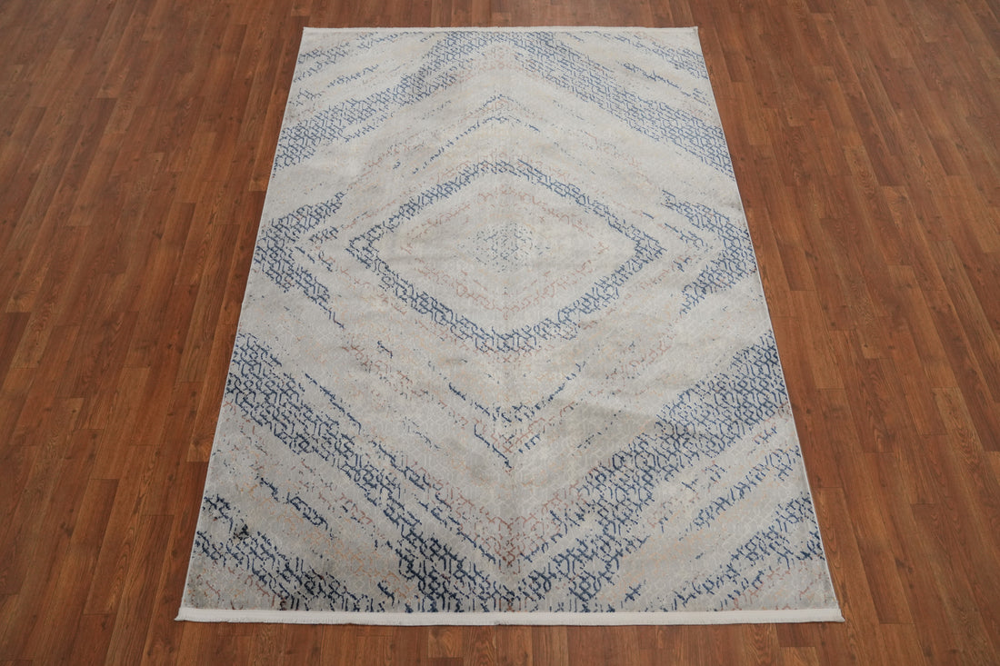 Contemporary Gray Diamond Design Rug 5x7