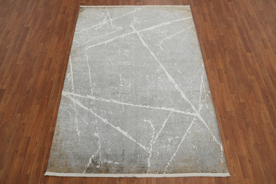 Modern Abstract Gray Rug 5x7