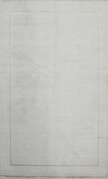 Elegant Minimalist Silver Modern Rug 5x7
