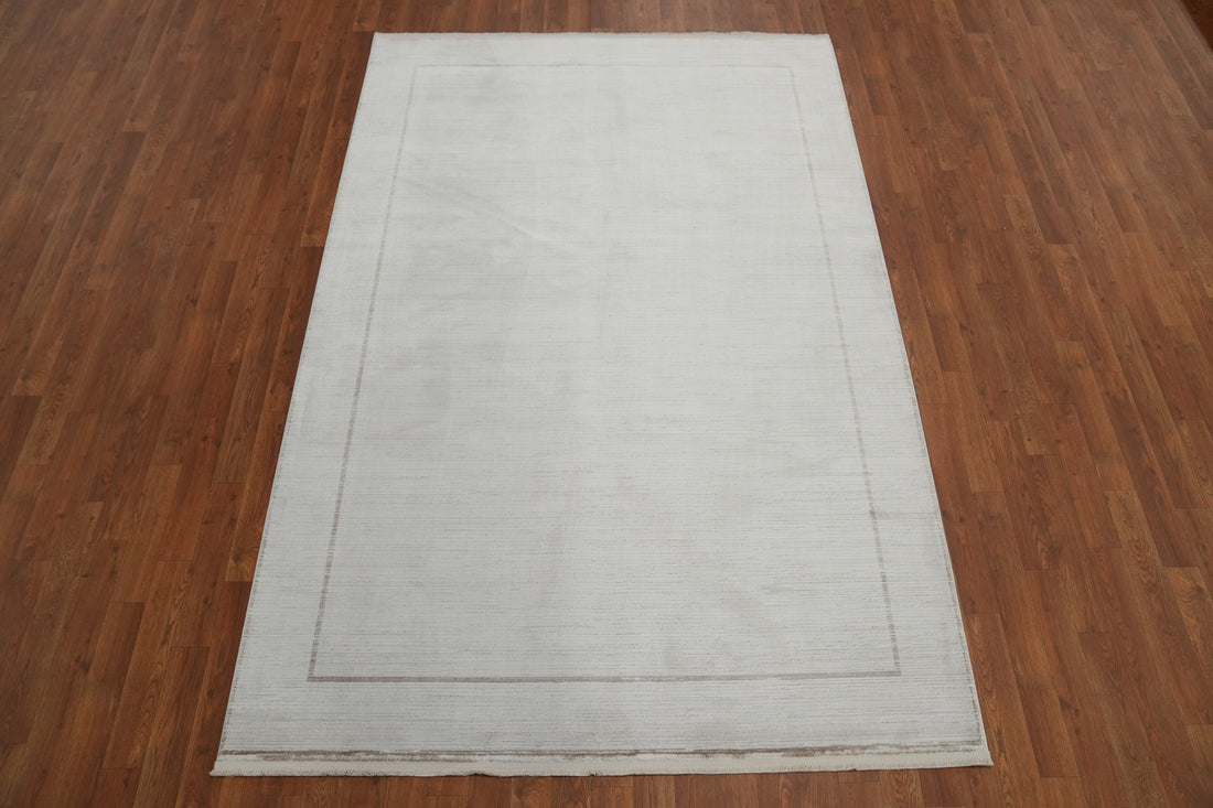 Elegant Minimalist Silver Modern Rug 5x7