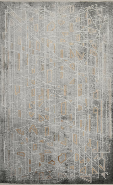 Modern Geometric Abstract Area Rug 5x7