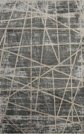 Distressed Look Abstract Modern Rug 5x7