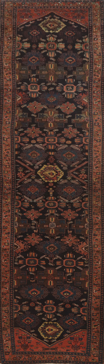 Pre-1900 Vegetable Dye Malayer Persian Runner Rug 4x17