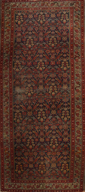 Pre-1900 Antique Malayer Vegetable Dye Persian Rug 5x12