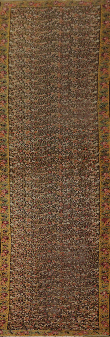Pre-1900 Vegetable Dye Bakhtiari Persian Runner Rug 3x15