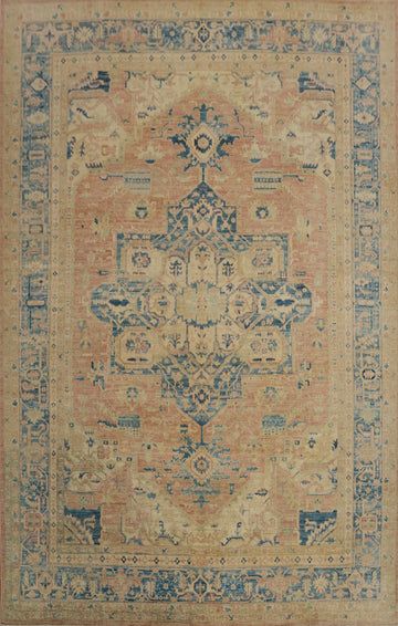 Geometric Heriz Serapi Vegetable Dye Area Rug 9x12