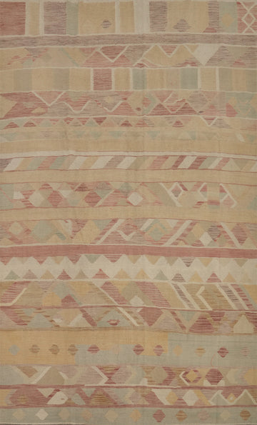 Tribal Wool Kilim Handwoven Area Rug 7x10