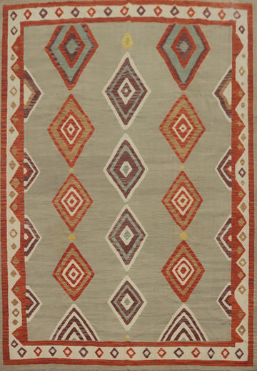 Vibrant Diamond Kilim Classic Handcrafted Area Rug 9x12