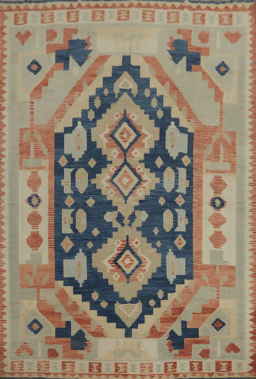 Tribal Wool Kilim Flat Weave Area Rug 10x13