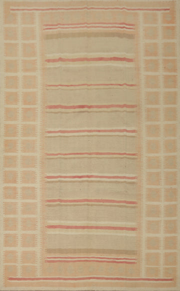 Earth Tones Wool Kilim Handwoven Area Rug 6x9