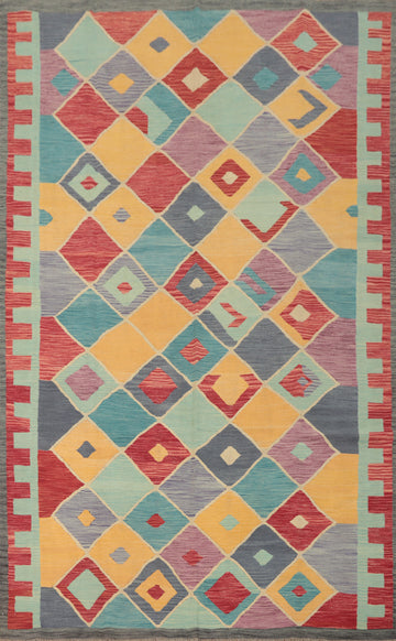 Tribal Wool Kilim Handwoven Area Rug 7x10