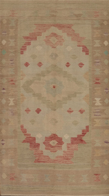 Elegant Kilim Timeless Flatweave Earthy Hues Area Rug 5x8