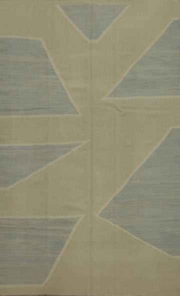 Modern Wool Kilim Flat Weave Area Rug 6x9