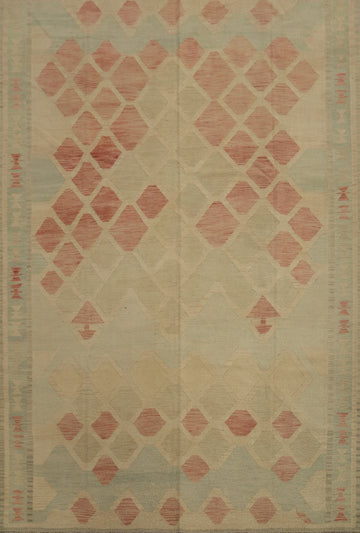 Trellis Wool Kilim Flat Weave Area Rug 8x10