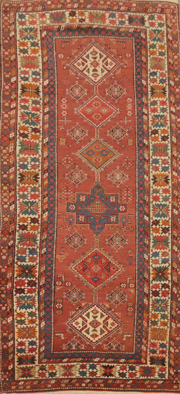 Antique Vegetable Dye Heriz Serapi Persian Runner Rug 4x10