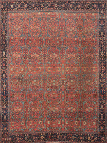 Pre-1900 Vegetable Dye Malayer Persian Large Rug 11x13