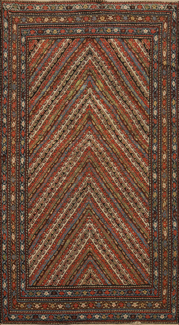 Pre-1900 Antique Vegetable Dye Bakhtiari Persian Rug 5x9