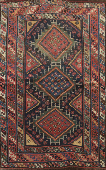 Vegetable Dye Qashqai Persian Rug 5x7