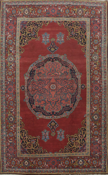 Pre-1900 Vegetable Dye Bidjar Persian Area Rug 7x11