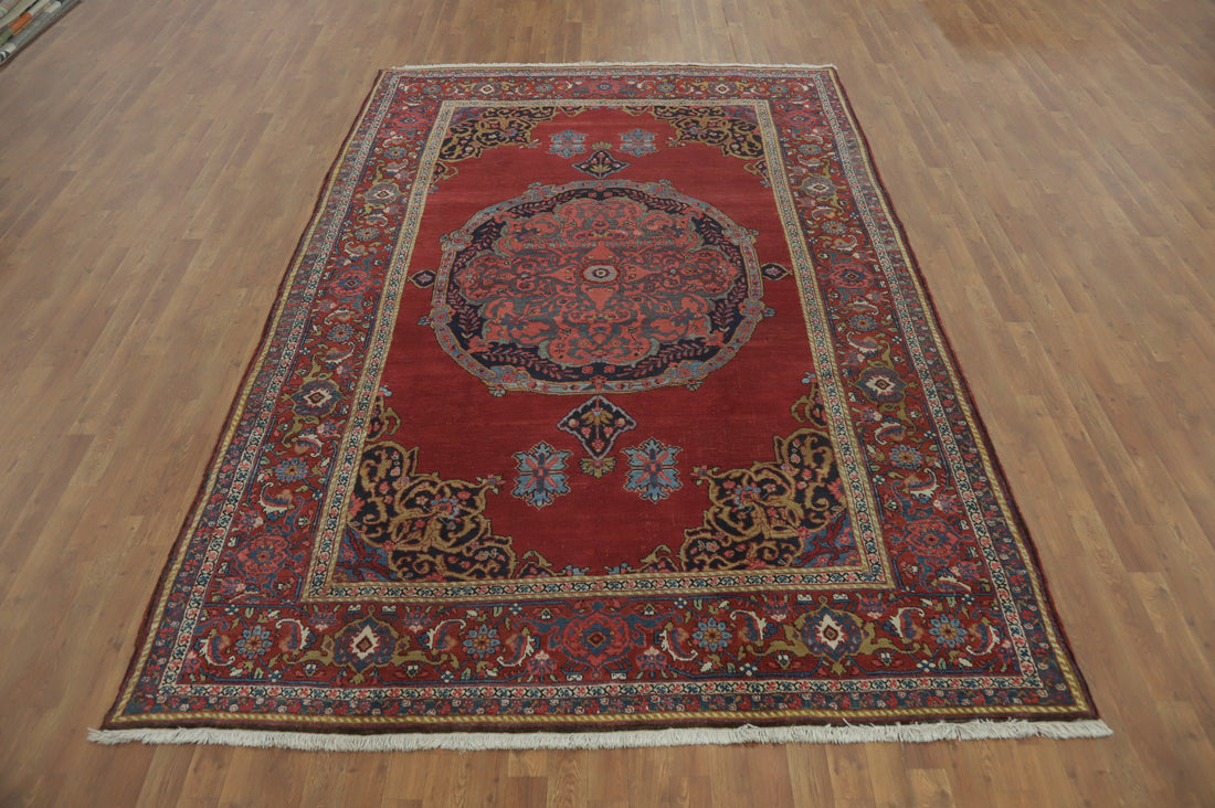 Pre-1900 Vegetable Dye Bidjar Persian Area Rug 7x11