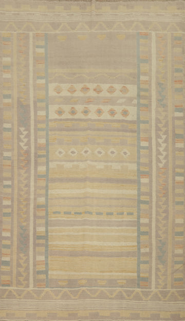 Tribal Wool Kilim Flat Weave Area Rug 5x8