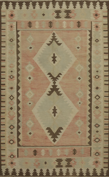 Geometric Kilim Flat Weave Area Rug 7x10