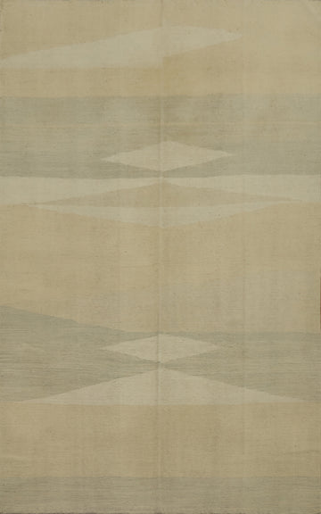 Contemporary Kilim Area Rug 6x9 Featuring Minimalist Geometric Designs