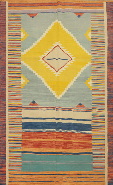 Tribal Wool Kilim Flat Weave Area Rug 6x9