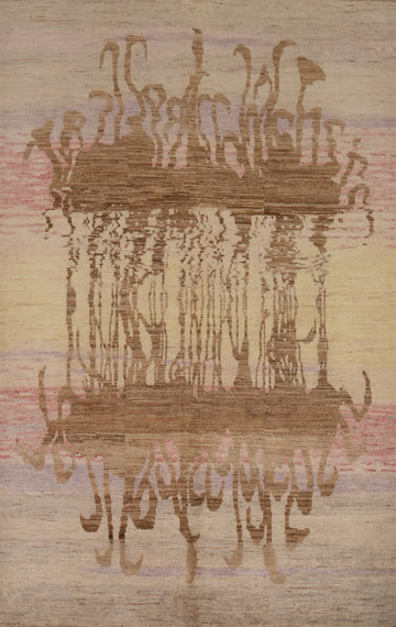 Animals Pictorial Modern Vegetable Dye Rug 5x7