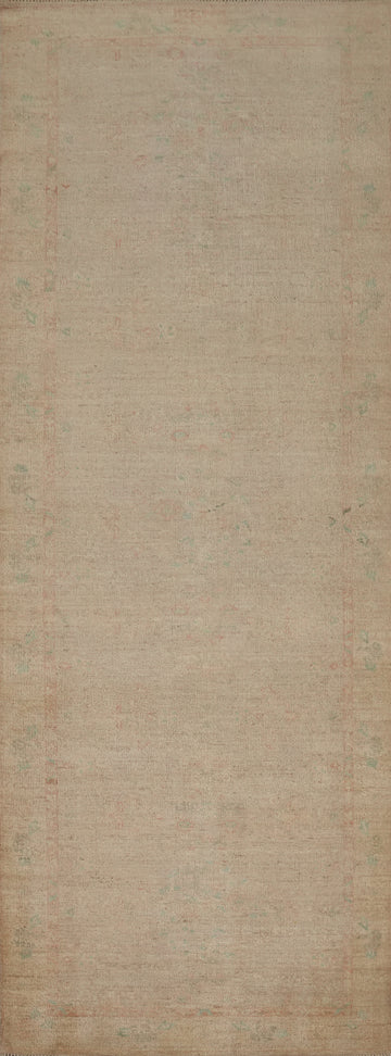 Vintage Beige Runner Rug 3x10 Subtle Floral Pattern Elegance