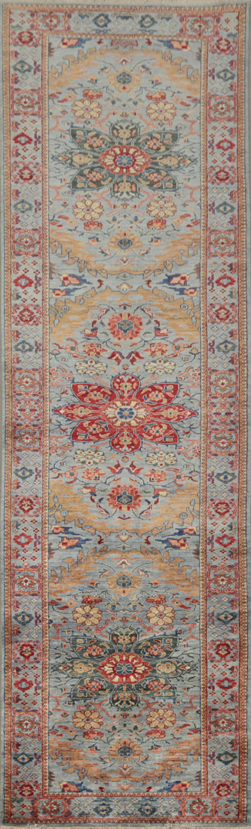 Intricate Floral Design Handcrafted Ziegler Traditional Rug 3x12